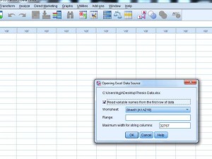 excel to spss import